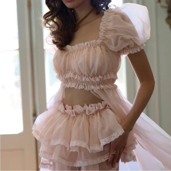 Selkie The Evening Sand Boudoir Dress in Evening Sand - Picture 1 of 8